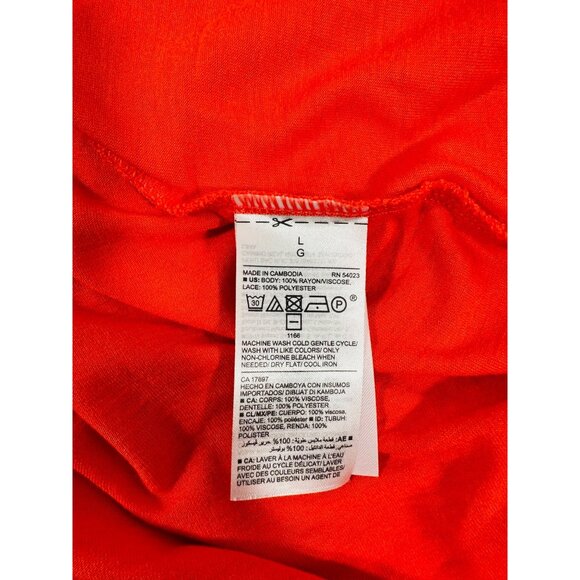 Old Navy Womens Red Crochet Back Detail Tank Top Sleeveless Size Large - Picture 4 of 8